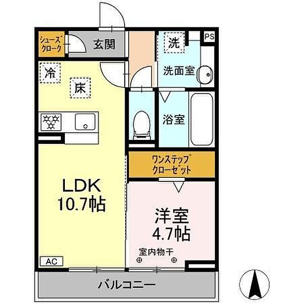 D-ROOM南高橋町EAST 205｜岐阜県大垣市南高橋町３丁目(賃貸アパート1LDK・2階・40.27㎡)の写真 その2