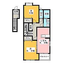 ブオナ　レーガ　I  ｜ 岐阜県大垣市本今４丁目（賃貸アパート2LDK・2階・59.19㎡） その2