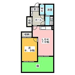 スカイピース 1LDKの間取図画像