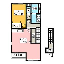 スターテラス四季 1LDKの間取図画像