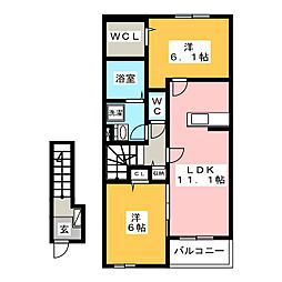 メゾンプティフォンティーヌ2 2LDKの間取図画像