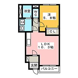 ネオ・フィールド 1LDKの間取図画像