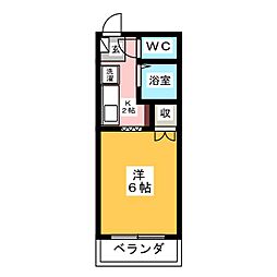 サープラスワンヨシダA 1Kの間取図画像