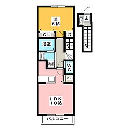 アイリス2 1LDKの間取図画像