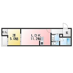 ラ・メゾン船町 1LDKの間取図画像