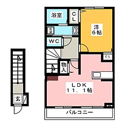 ソラーレロッソ 1LDKの間取図画像
