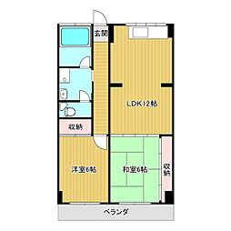 国枝ビル 2LDKの間取図画像
