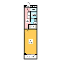 ラフィーネシャラ 1Kの間取図画像