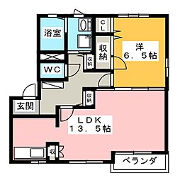 クレール 1LDKの間取図画像