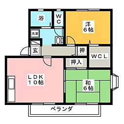 ロイヤルガーデンハイカムール 2LDKの間取図画像