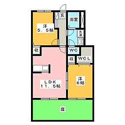 アルコバレーノA 2LDKの間取図画像