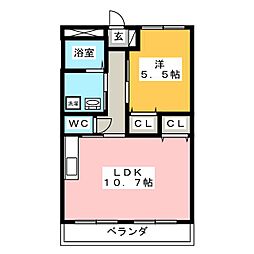 プリマヴェーラ・ワン 1LDKの間取図画像