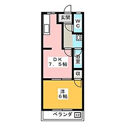 りばてぃーはうす98 1DKの間取図画像