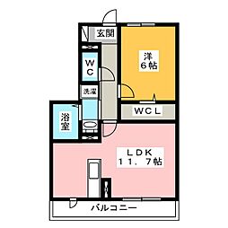 ルミナ 1LDKの間取図画像
