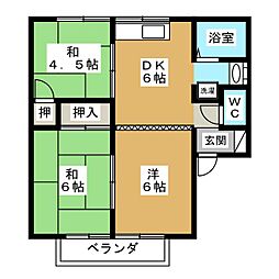 エルボナールA 3DKの間取図画像