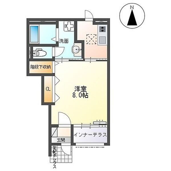 ヴァイオレット 102｜岐阜県大垣市中野町５丁目(賃貸マンション1K・1階・33.81㎡)の写真 その2