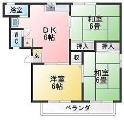 エクセルクマノ 3DKの間取図画像