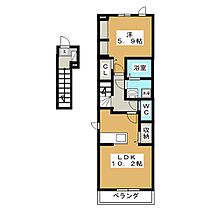 レーヴ・ルル  ｜ 岐阜県大垣市和合本町２丁目（賃貸アパート1LDK・2階・44.66㎡） その2