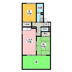 プラムコート 2LDKの間取図画像