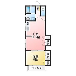 メゾン川瀬 1LDKの間取図画像