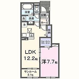 サンフォーエバー 1LDKの間取図画像