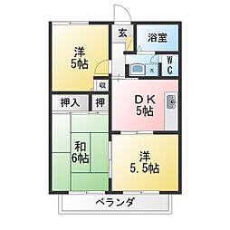 アネックス・ヒロセA 3DKの間取図画像