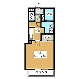 アメニティプレイス 1Kの間取図画像