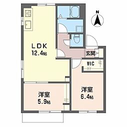 グレートタウン立川B 2LDKの間取図画像