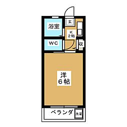 タニハイツ 1Kの間取図画像