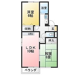 エスポワールB 2LDKの間取図画像
