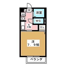 コモハウスARUGO 1Kの間取図画像