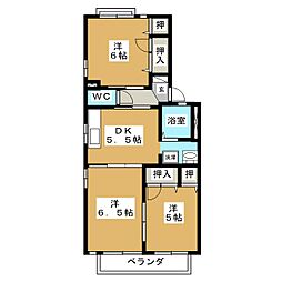 グランベール赤坂 3DKの間取図画像