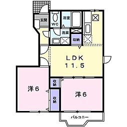 ガーデンハウスKi 2LDKの間取図画像
