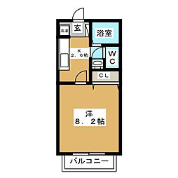 サン・friends地蔵2 1Kの間取図画像