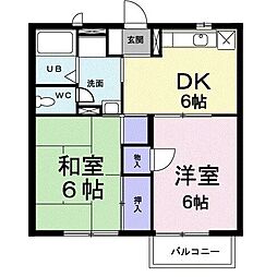 ウイングA 2DKの間取図画像