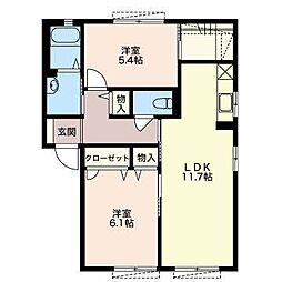 蒲公英 2LDKの間取図画像
