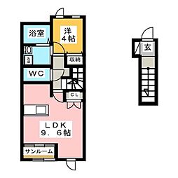 ルイ・リッシュ 1LDKの間取図画像