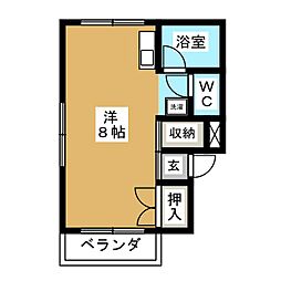 アルカディア赤坂 ワンルームの間取図画像