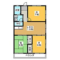 パークサイドヒバリ  ｜ 岐阜県各務原市那加雲雀町（賃貸マンション3LDK・4階・62.37㎡） その2