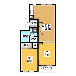 アーデルM 2LDKの間取図画像