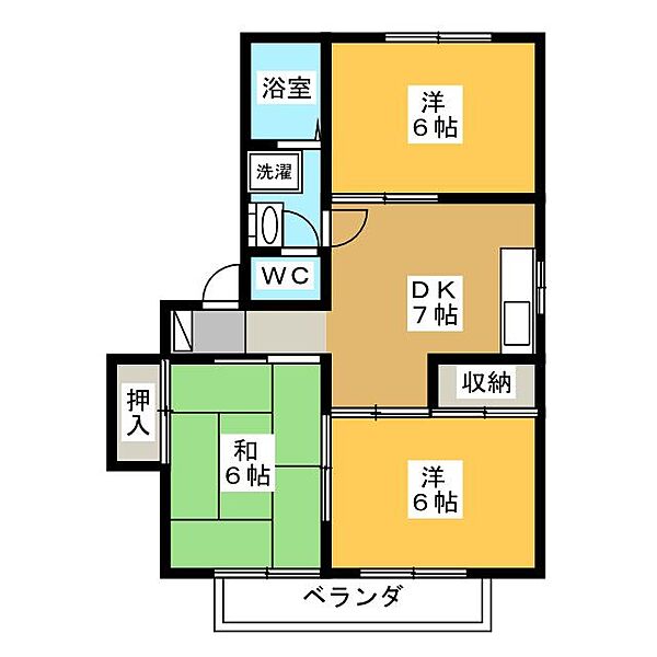 サントピア新栄 ｜岐阜県各務原市蘇原新栄町３丁目(賃貸マンション3DK・1階・54.50㎡)の写真 その2