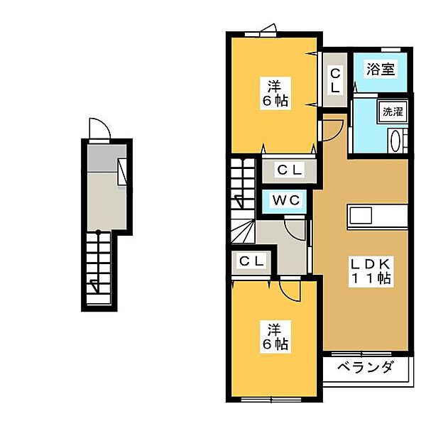 リセラ ｜岐阜県各務原市鵜沼古市場町４丁目(賃貸アパート2LDK・2階・58.48㎡)の写真 その2