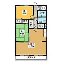 クレスト21　Ｓ棟  ｜ 岐阜県各務原市鵜沼古市場町４丁目（賃貸マンション2LDK・2階・62.37㎡） その2