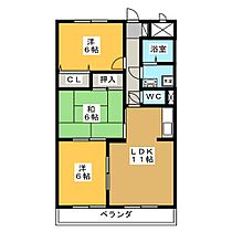 クレスト21　Ｎ棟  ｜ 岐阜県各務原市鵜沼古市場町４丁目（賃貸マンション3LDK・3階・62.37㎡） その2