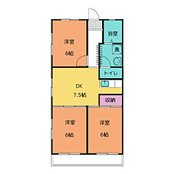 パークサイドヒバリ 3LDKの間取図画像
