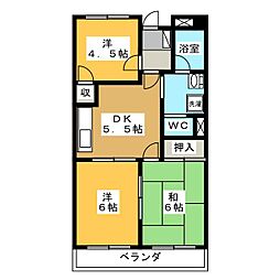 ハイツリバーランド 3DKの間取図画像