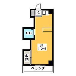 パティオ・M ワンルームの間取図画像
