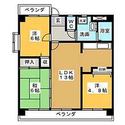 ルーミー22 5階3LDKの間取り
