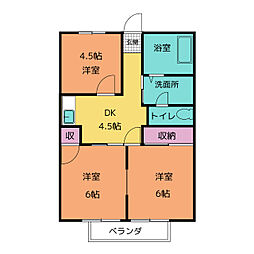 熊沢コーポ 3DKの間取図画像