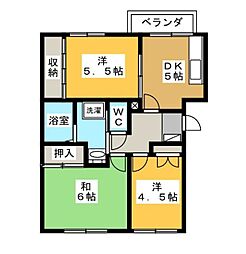 セピア新栄 2階3DKの間取り
